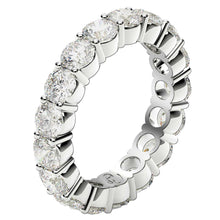 Load image into Gallery viewer, Round Cut Lab Grown Diamond Eternity Ring in 14k White Gold (3 cttw FG/VS2)