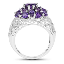 Load image into Gallery viewer, 3.29 Carat Genuine Amethyst .925 Sterling Silver Ring