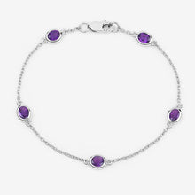Load image into Gallery viewer, 1.70 Carat Genuine Amethyst .925 Sterling Silver Bracelet