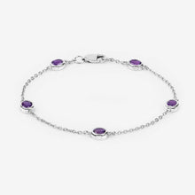 Load image into Gallery viewer, 1.70 Carat Genuine Amethyst .925 Sterling Silver Bracelet