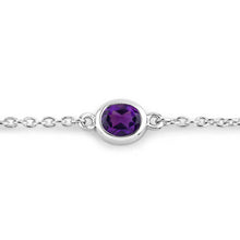 Load image into Gallery viewer, 1.70 Carat Genuine Amethyst .925 Sterling Silver Bracelet