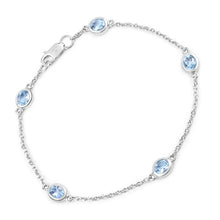 Load image into Gallery viewer, 1.80 Carat Genuine Blue Topaz .925 Sterling Silver Bracelet