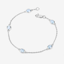 Load image into Gallery viewer, 1.80 Carat Genuine Blue Topaz .925 Sterling Silver Bracelet