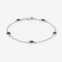 Load image into Gallery viewer, 2.25 Carat Genuine Garnet .925 Sterling Silver Bracelet