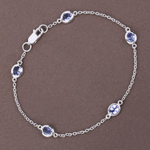Load image into Gallery viewer, 1.65 Carat Genuine Tanzanite .925 Sterling Silver Bracelet