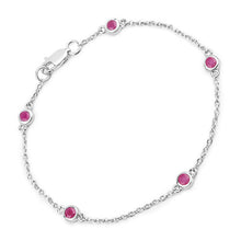 将图片加载到图库查看器,0.65 Carat Genuine Ruby .925 Sterling Silver Bracelet