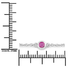 将图片加载到图库查看器,0.65 Carat Genuine Ruby .925 Sterling Silver Bracelet