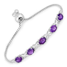 Load image into Gallery viewer, 4.00 Carat Genuine Amethyst .925 Sterling Silver Bracelet