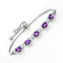 Load image into Gallery viewer, 4.00 Carat Genuine Amethyst .925 Sterling Silver Bracelet