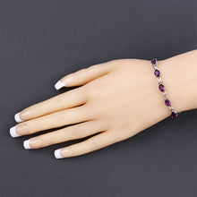 Load image into Gallery viewer, 4.00 Carat Genuine Amethyst .925 Sterling Silver Bracelet