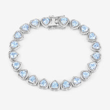 Load image into Gallery viewer, 10.50 Carat Genuine Blue Topaz .925 Sterling Silver Bracelet