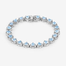 Load image into Gallery viewer, 10.50 Carat Genuine Blue Topaz .925 Sterling Silver Bracelet