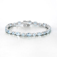 Load image into Gallery viewer, 10.06 Carat Genuine Aquamarine .925 Sterling Silver Bracelet