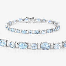 Load image into Gallery viewer, 10.06 Carat Genuine Aquamarine .925 Sterling Silver Bracelet