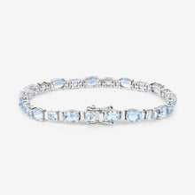 Load image into Gallery viewer, 10.06 Carat Genuine Aquamarine .925 Sterling Silver Bracelet