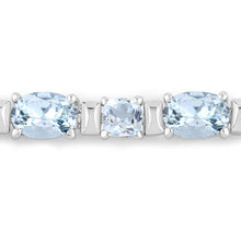 Load image into Gallery viewer, 10.06 Carat Genuine Aquamarine .925 Sterling Silver Bracelet