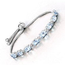 Load image into Gallery viewer, 7.60 Carat Genuine Blue Topaz .925 Sterling Silver Bracelet