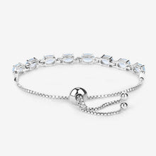 Load image into Gallery viewer, 7.60 Carat Genuine Blue Topaz .925 Sterling Silver Bracelet