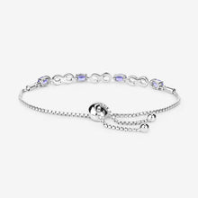 将图片加载到图库查看器,1.79 Carat Genuine Tanzanite and White Topaz .925 Sterling Silver Bracelet