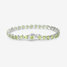 Load image into Gallery viewer, 13.64 Carat Genuine Peridot .925 Sterling Silver Bracelet