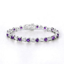 Load image into Gallery viewer, 6.59 Carat Genuine Amethyst and White Diamond .925 Sterling Silver Bracelet