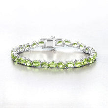 Load image into Gallery viewer, 21.37 Carat Genuine Peridot .925 Sterling Silver Bracelet