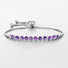 Load image into Gallery viewer, 2.64 Carat Genuine Amethyst .925 Sterling Silver Bracelet