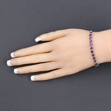Load image into Gallery viewer, 2.64 Carat Genuine Amethyst .925 Sterling Silver Bracelet