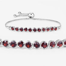 Load image into Gallery viewer, 3.30 Carat Genuine Garnet .925 Sterling Silver Bracelet