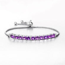 Load image into Gallery viewer, 6.05 Carat Genuine Amethyst .925 Sterling Silver Bracelet
