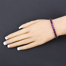 Load image into Gallery viewer, 6.05 Carat Genuine Amethyst .925 Sterling Silver Bracelet
