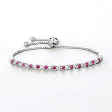 将图片加载到图库查看器,0.88 Carat Genuine Ruby .925 Sterling Silver Bracelet