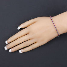 将图片加载到图库查看器,0.88 Carat Genuine Ruby .925 Sterling Silver Bracelet