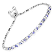 Load image into Gallery viewer, 0.91 Carat Genuine Tanzanite .925 Sterling Silver Bracelet