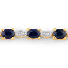 Load image into Gallery viewer, 1.83 Carat Genuine Blue Sapphire and White Diamond .925 Sterling Silver Bracelet