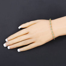 Load image into Gallery viewer, 1.29 Carat Genuine Emerald and White Diamond .925 Sterling Silver Bracelet