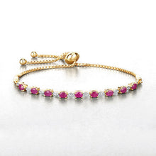 将图片加载到图库查看器,2.01 Carat Genuine Ruby and White Diamond .925 Sterling Silver Bracelet