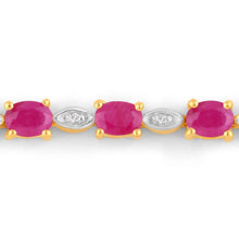 将图片加载到图库查看器,2.01 Carat Genuine Ruby and White Diamond .925 Sterling Silver Bracelet