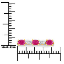 将图片加载到图库查看器,2.01 Carat Genuine Ruby and White Diamond .925 Sterling Silver Bracelet