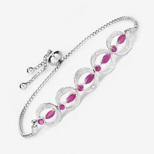 Load image into Gallery viewer, 1.65 Carat Genuine Ruby and White Diamond .925 Sterling Silver Bracelet