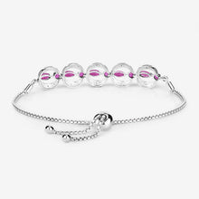 Load image into Gallery viewer, 1.65 Carat Genuine Ruby and White Diamond .925 Sterling Silver Bracelet