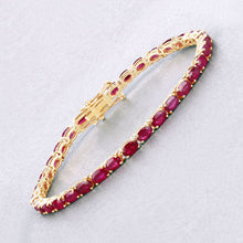 Load image into Gallery viewer, 9.18 Carat Genuine Ruby 10K Yellow Gold Bracelet