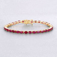 Load image into Gallery viewer, 9.18 Carat Genuine Ruby 10K Yellow Gold Bracelet