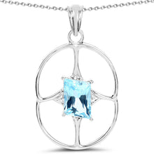Load image into Gallery viewer, 5.26 Carat Genuine Swiss Blue Topaz .925 Sterling Silver Pendant