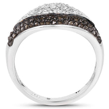 Load image into Gallery viewer, 0.50 Carat Genuine Champagne Diamond and White Diamond .925 Sterling Silver Ring