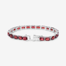 Load image into Gallery viewer, 27.60 Carat Genuine Garnet .925 Sterling Silver Bracelet