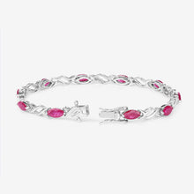 Load image into Gallery viewer, 5.00 Carat Genuine Ruby 10K White Gold Bracelet