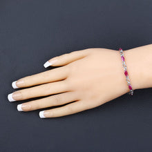 Load image into Gallery viewer, 5.00 Carat Genuine Ruby 10K White Gold Bracelet