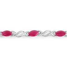 Load image into Gallery viewer, 5.00 Carat Genuine Ruby 10K White Gold Bracelet