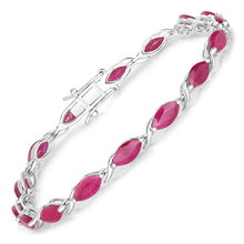 Load image into Gallery viewer, 8.00 Carat Genuine Ruby 10K White Gold Bracelet